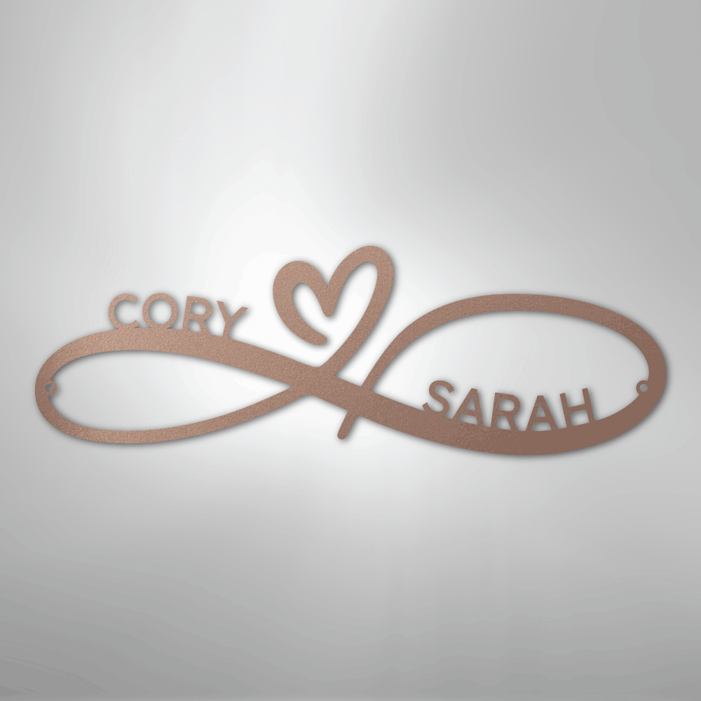 Custom Metal Wall Art - Personalized Infinity Sign Rose