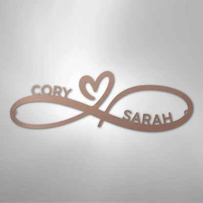 Custom Metal Wall Art - Personalized Infinity Sign Rose