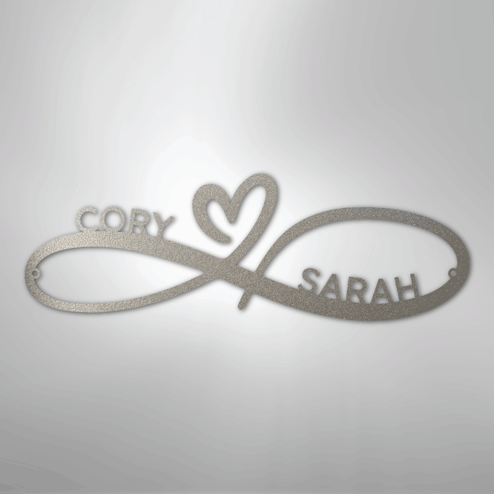 Custom Metal Wall Art - Personalized Infinity Sign Silver