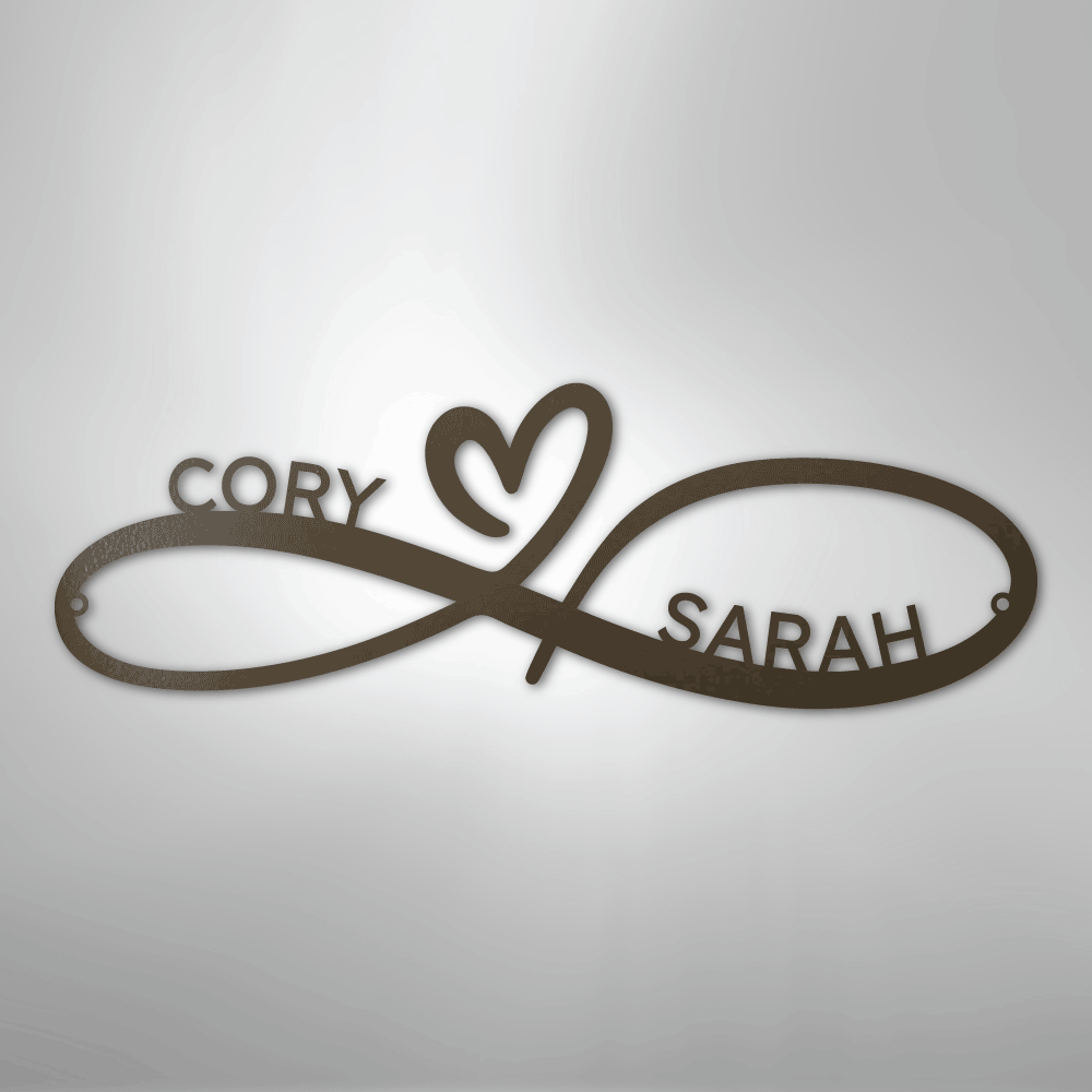 Custom Metal Wall Art - Personalized Infinity Sign Stone