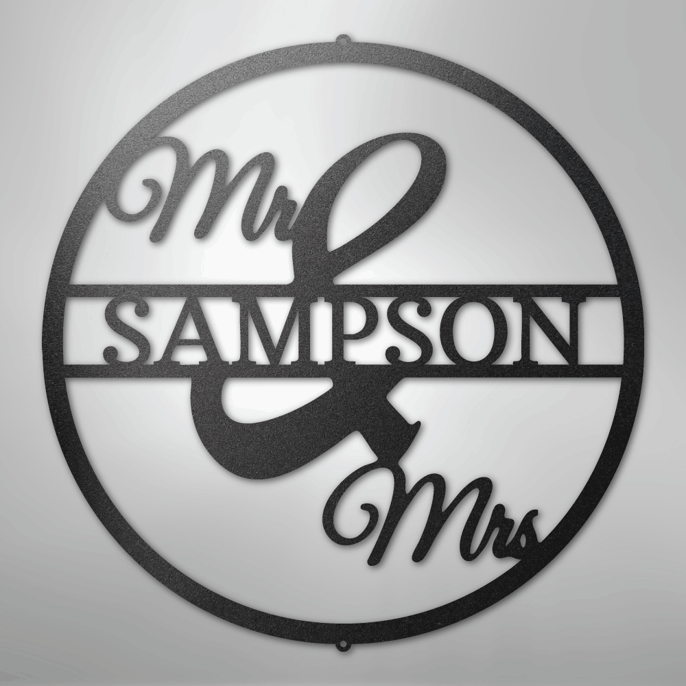 Custom Metal Wall Art - Personalized Mr and Mrs Sign
