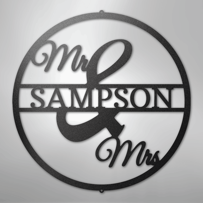 Custom Metal Wall Art - Personalized Mr and Mrs Sign