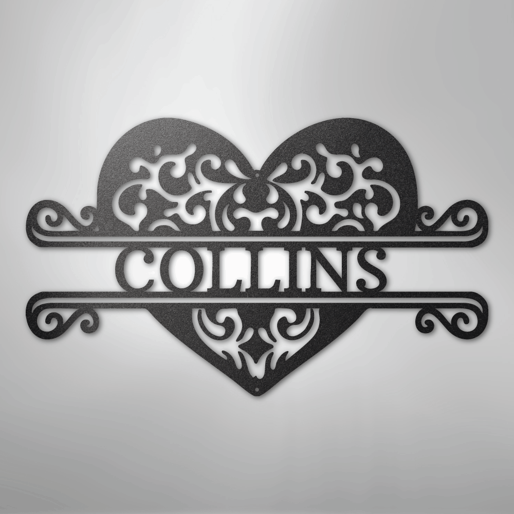 Custom Metal Wall Art - Personalized Heart Sign