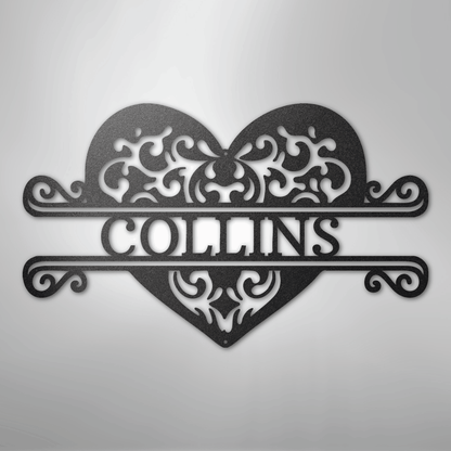 Custom Metal Wall Art - Personalized Heart Sign