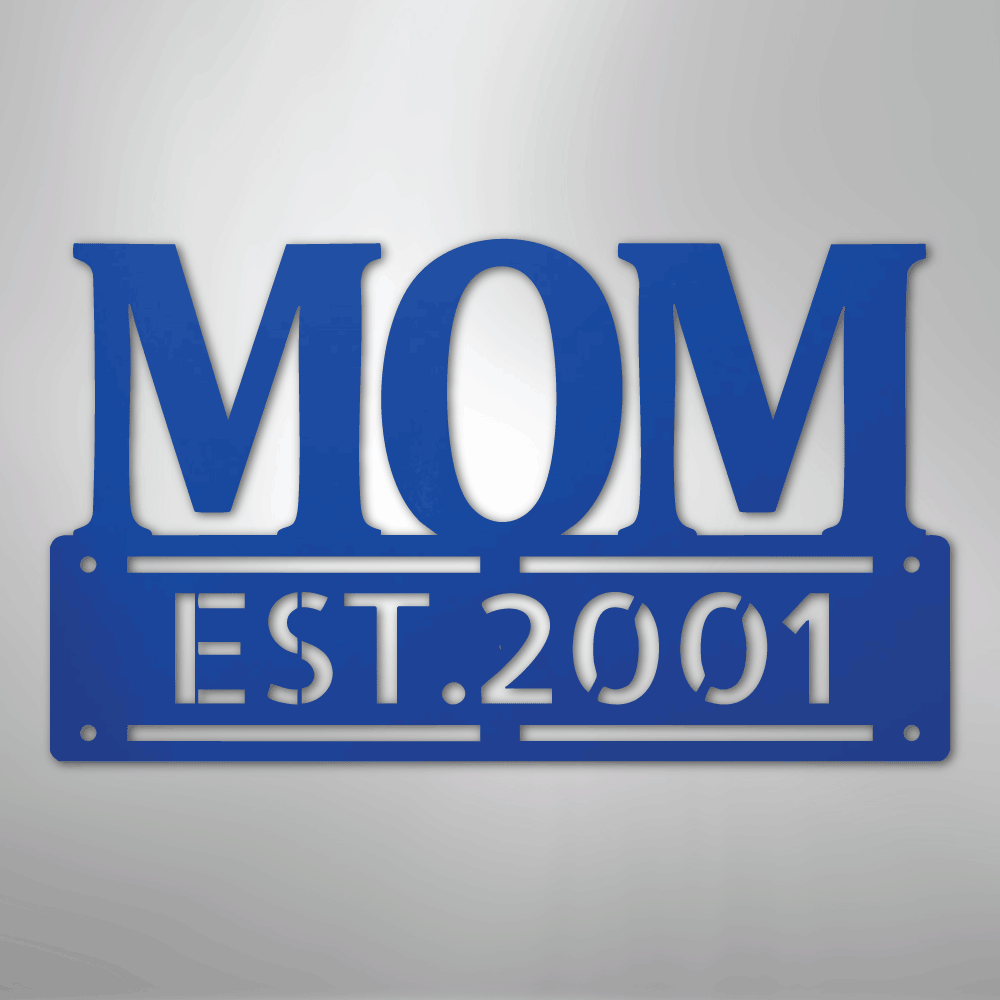 Custom Metal Wall Art - Personalized Mother's Day Name Sign Blue