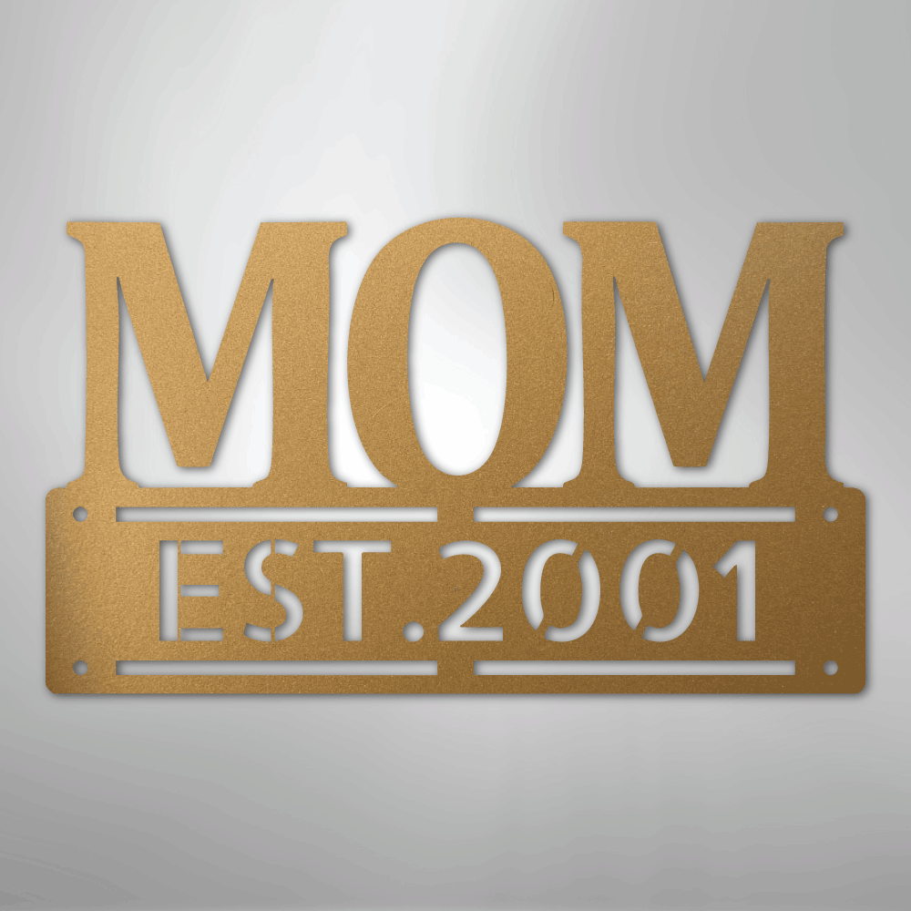 Custom Metal Wall Art - Personalized Mother's Day Name Sign Gold