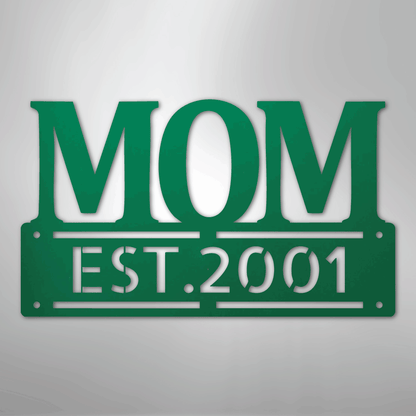 Custom Metal Wall Art - Personalized Mother's Day Name Sign Green