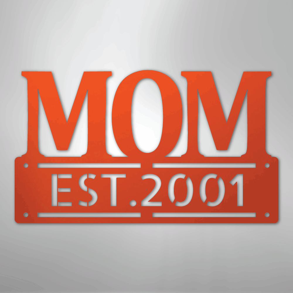 Custom Metal Wall Art - Personalized Mother's Day Name Sign Orange