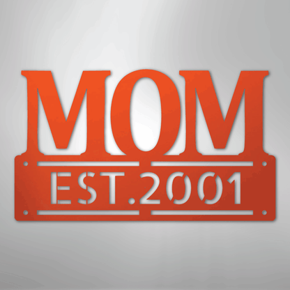 Custom Metal Wall Art - Personalized Mother's Day Name Sign Orange
