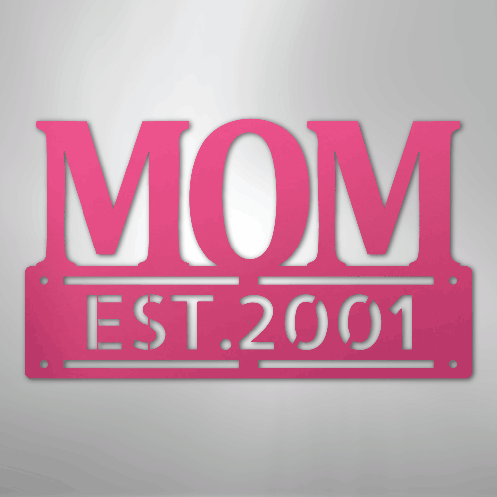 Custom Metal Wall Art - Personalized Mother's Day Name Sign Pink