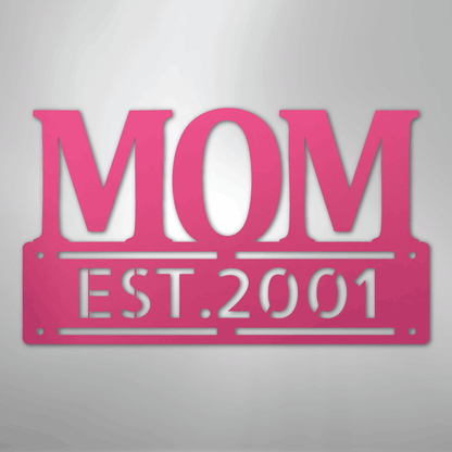 Custom Metal Wall Art - Personalized Mother's Day Name Sign Pink