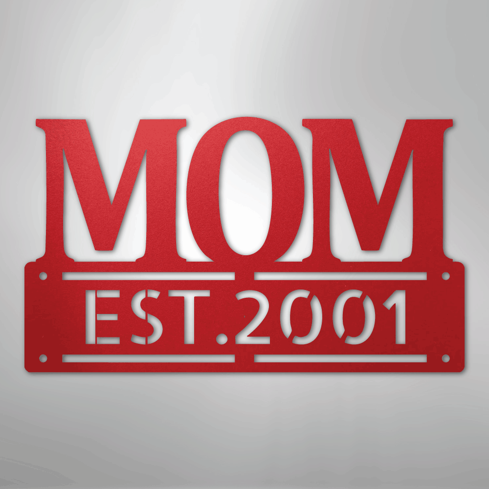 Custom Metal Wall Art - Personalized Mother's Day Name Sign Red