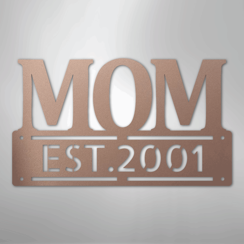 Custom Metal Wall Art - Personalized Mother's Day Name Sign Rose