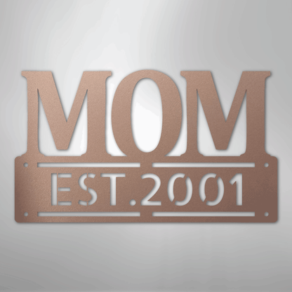 Custom Metal Wall Art - Personalized Mother's Day Name Sign Rose