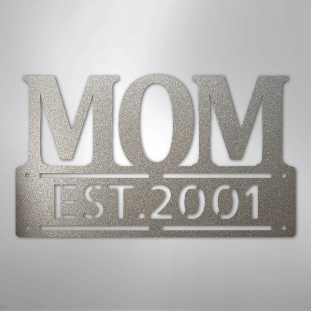 Custom Metal Wall Art - Personalized Mother's Day Name Sign Silver