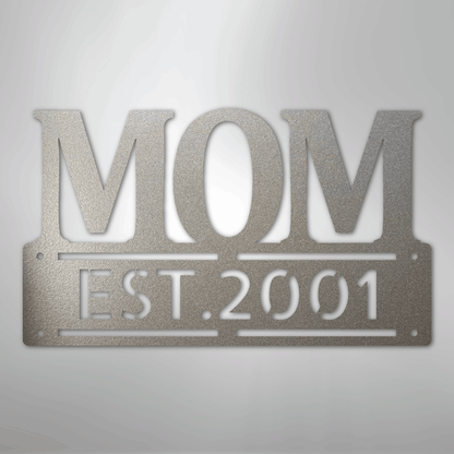 Custom Metal Wall Art - Personalized Mother's Day Name Sign Silver