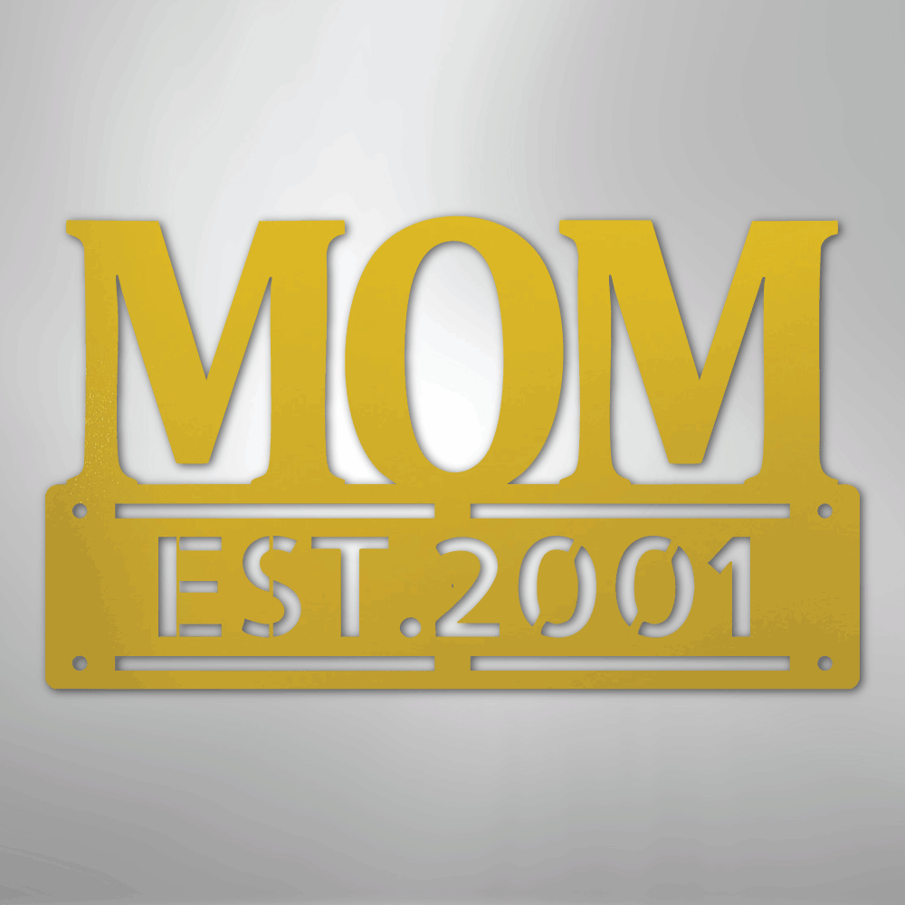 Custom Metal Wall Art - Personalized Mother's Day Name Sign Yellow