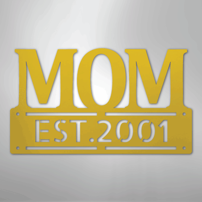 Custom Metal Wall Art - Personalized Mother's Day Name Sign Yellow