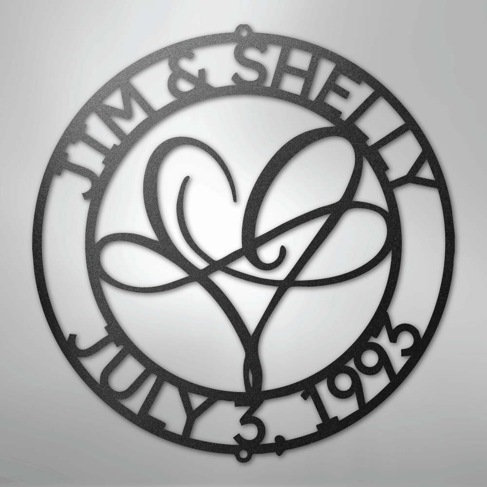 Custom Metal Wall Art - Personalized Wedding Infinity Name Sign