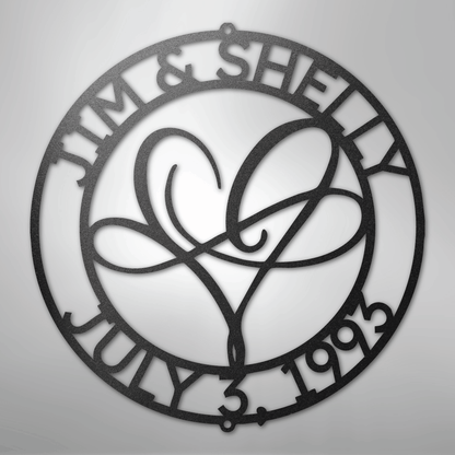 Custom Metal Wall Art - Personalized Wedding Infinity Name Sign