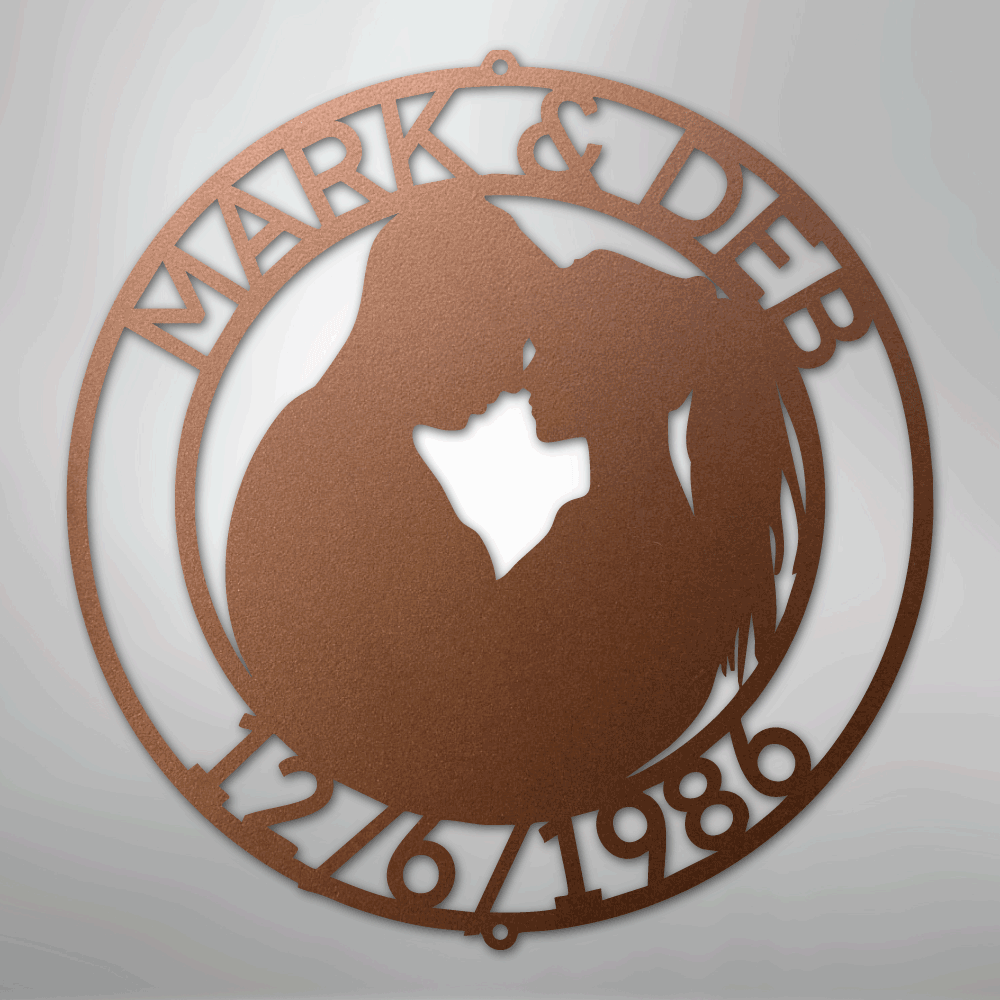 Custom Metal Wall Art - Personalized Anniversary Sign Copper