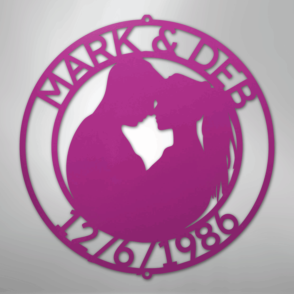 Custom Metal Wall Art - Personalized Anniversary Sign Purple