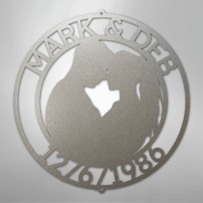 Custom Metal Wall Art - Personalized Anniversary Sign Silver