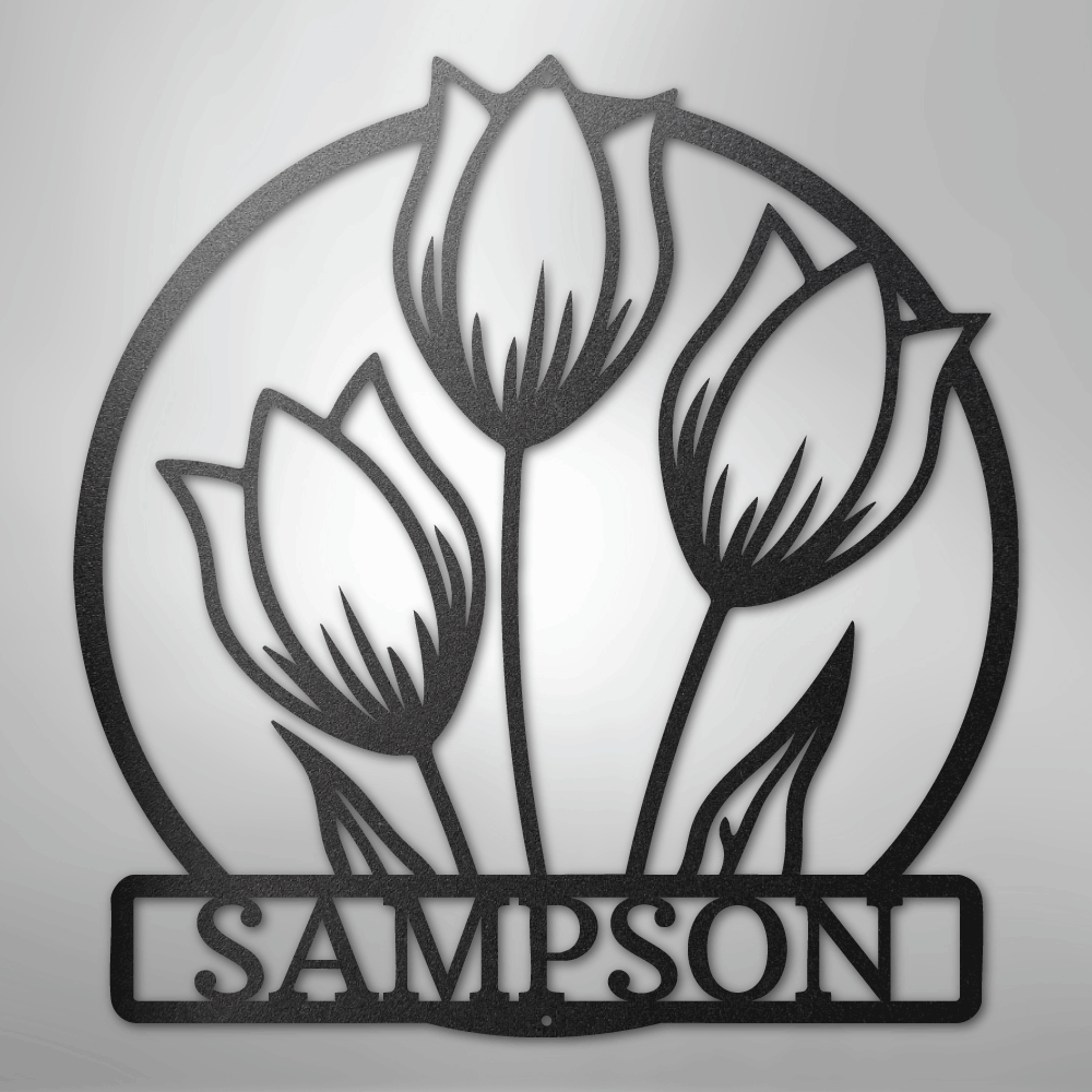 Custom Metal Wall Art - Personalized Tulip Sign