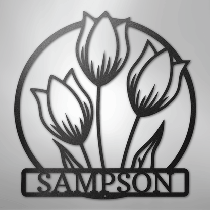 Custom Metal Wall Art - Personalized Tulip Sign