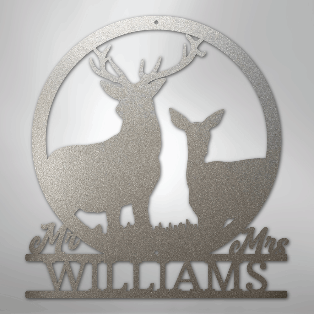Custom Metal Wall Art - Personalized Anniversary Sign Silver