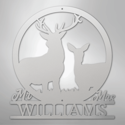 Custom Metal Wall Art - Personalized Anniversary Sign White