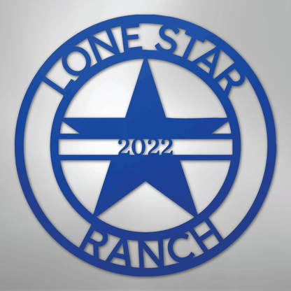Custom Metal Wall Art - Personalized Star Sign Blue