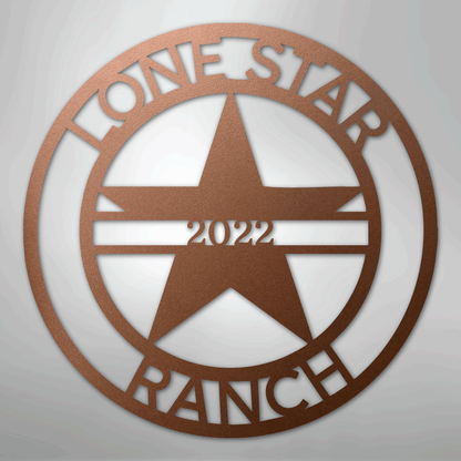 Custom Metal Wall Art - Personalized Star Sign Copper