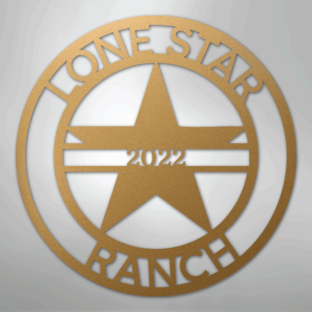 Custom Metal Wall Art - Personalized Star Sign Gold