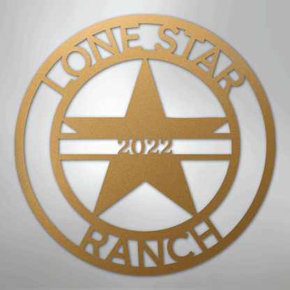 Custom Metal Wall Art - Personalized Star Sign Gold