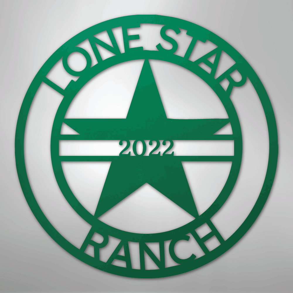 Custom Metal Wall Art - Personalized Star Sign Green