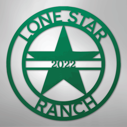 Custom Metal Wall Art - Personalized Star Sign Green