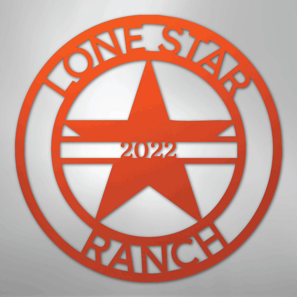 Custom Metal Wall Art - Personalized Star Sign Orange