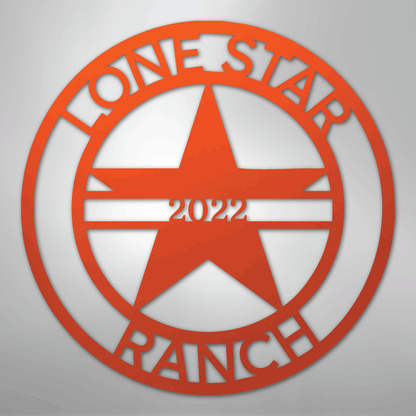 Custom Metal Wall Art - Personalized Star Sign Orange