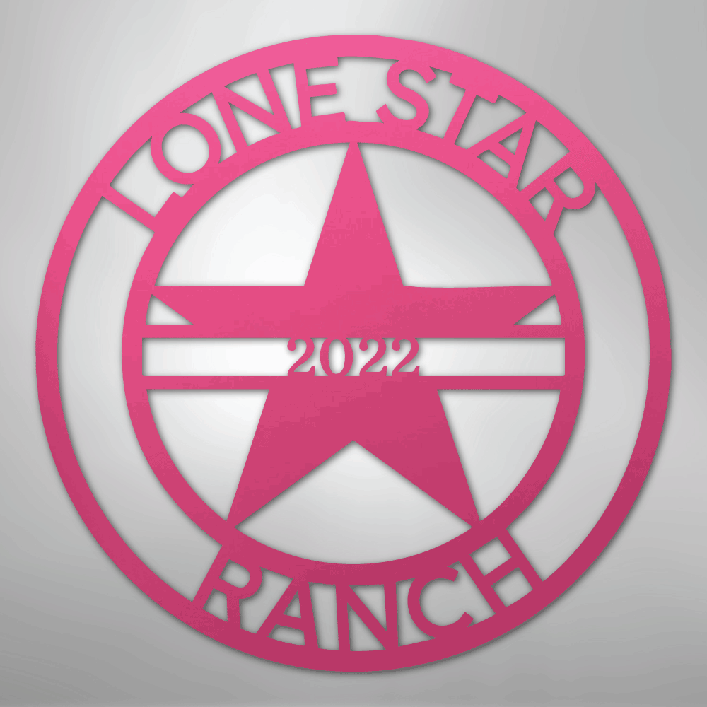 Custom Metal Wall Art - Personalized Star Sign Pink