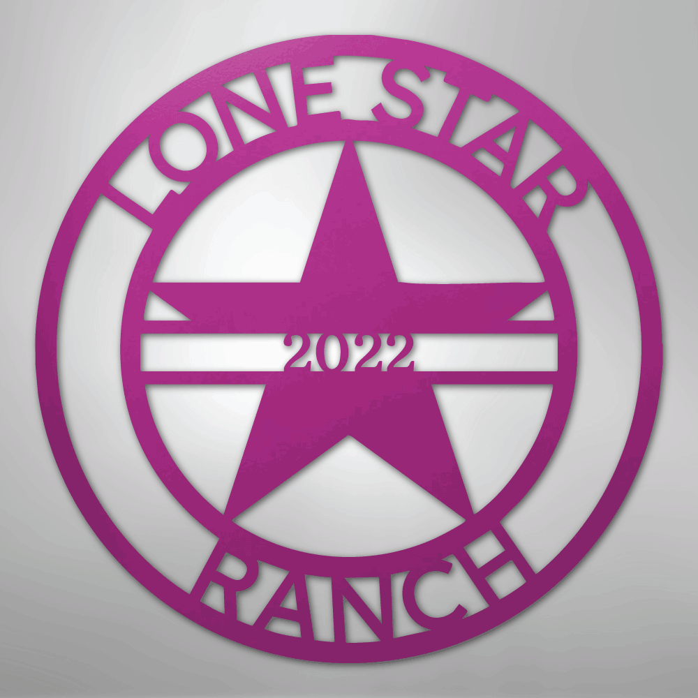 Custom Metal Wall Art - Personalized Star Sign Purple