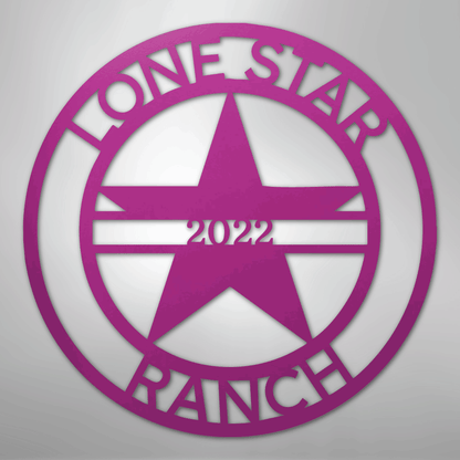 Custom Metal Wall Art - Personalized Star Sign Purple