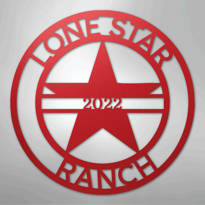 Custom Metal Wall Art - Personalized Star Sign Red