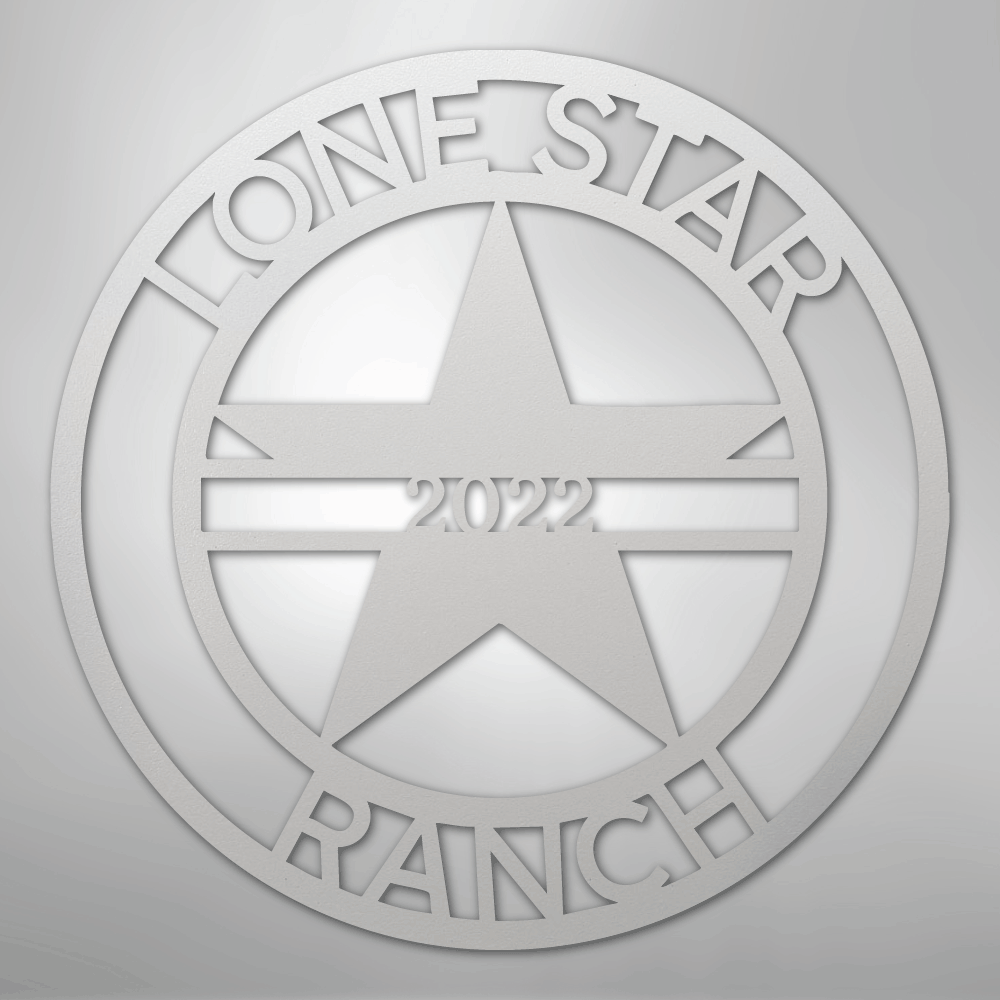 Custom Metal Wall Art - Personalized Star Sign White
