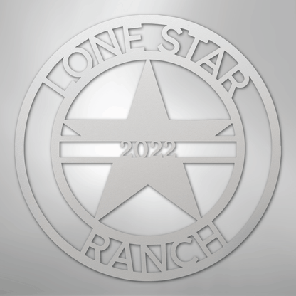 Custom Metal Wall Art - Personalized Star Sign White