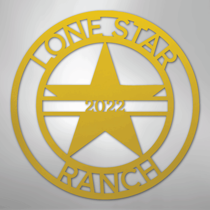 Custom Metal Wall Art - Personalized Star Sign Yellow
