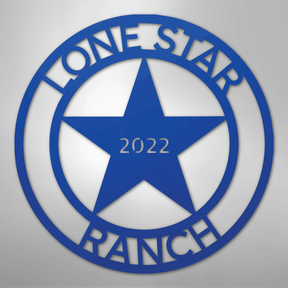 Custom Metal Wall Art - Personalized Texas Sign Blue