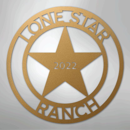 Custom Metal Wall Art - Personalized Texas Sign Gold