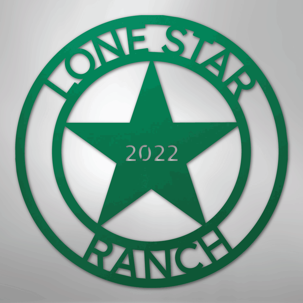 Custom Metal Wall Art - Personalized Texas Sign Green