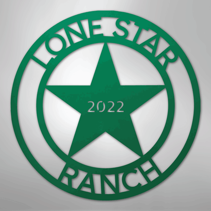 Custom Metal Wall Art - Personalized Texas Sign Green